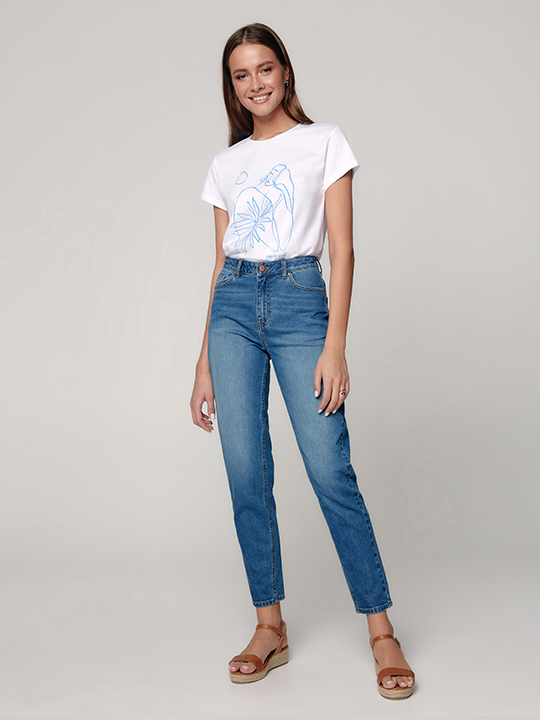 Брюки джинсовые женские Con- Mom Fit Conte